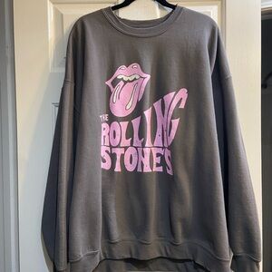 Rolling Stones Gray Sweatshirt with Pink Logo
